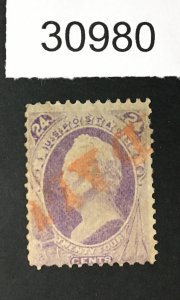 US STAMPS # 153 USED PAID CANCEL $250 LOT #30980