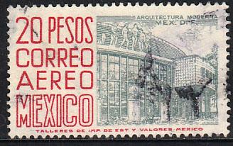 MEXICO C268, $20Pesos 1950 Definitive 2nd Printing wmk 300. USED. F-VF. (1400)