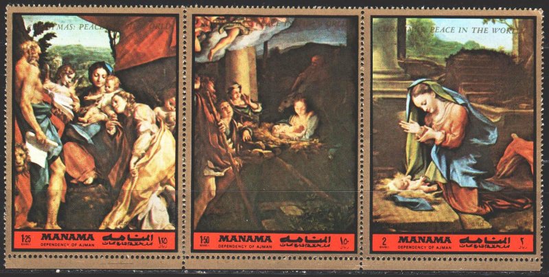 Manama. 1972. 1127-29. Painting, paintings. MNH.