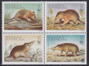 Dominican Rep. # 1158, WWF Endangered Species, NH, 1/2 Cat.