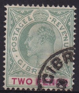 GIBRALTAR 1903 KEVII 2D WMK CROWN CA USED