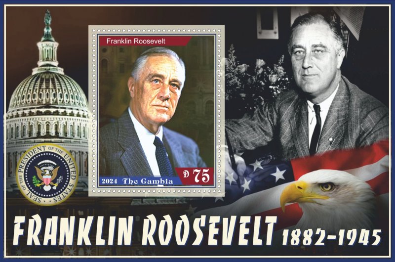 Stamps. Presidents USA Franklin Roosevelt 2024 year 8 sheet perforated NEW