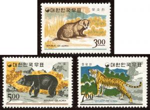 Korea 502-04 set/3 mnh 1966 Korean Wildlife - Fauna/Mammals