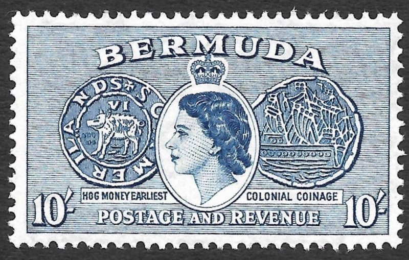 Doyle's_Stamps: MvLH 1953 Bermuda Queen Elizabeth II Commems, Sct  #160* & #161*