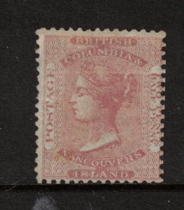 British Columbia #2a Mint Fine+ Original Gum Hinged - Pressed Horizontal Crease