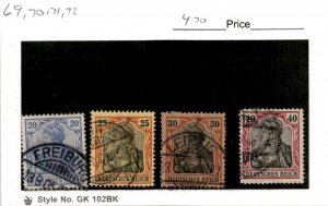 Germany, Postage Stamp, #69, 70, 71, 72 Used, 1902 (AD)