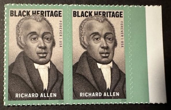 US # 5056 Black Heritage Richard Allen pair forever 2016 Mint NH