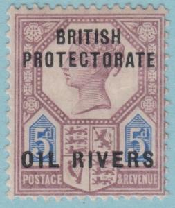 NIGER COAST PROTECTORATE - OIL RIVERS 5  MINT HINGED OG * VERY FINE! - NQV