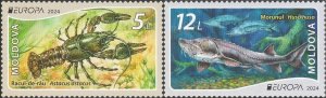 Moldova 2024 MNH Stamps Europa CEPT Marine Life Fish Crayfish