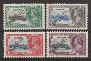 GRENADA 1935 KGV Silver Jubilee set ½d to 1/-, perf SPECIMEN. MNH **.