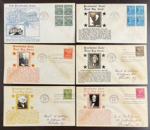 803-831 Partial Set of 28 Crosby cachets Presidential Series FDCs 1938