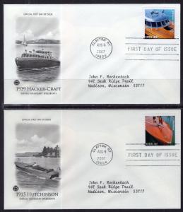 US 4160-4163 Wooden Boats PCS Set of Four Typed FDCs