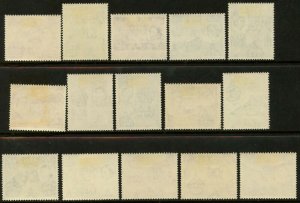 MAURITIUS Sc#251-265 1953-54 QEII Pictorial Definitives Complete Mint Hinged