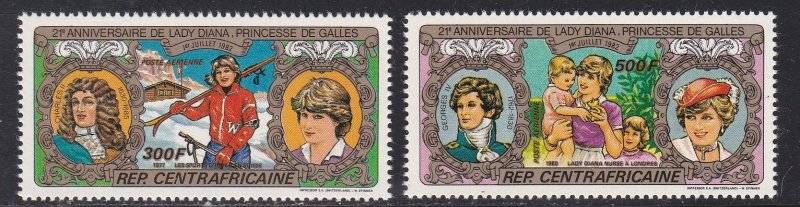 Central Africa # C272-273, Princess Diana's 21st Birthday, NH, 1/2 Cat.