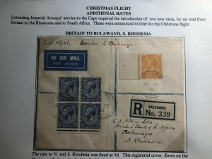 1931 Salcome England Airmail First Flight Cover FFC To Bulawayo Souther Rhodesia
