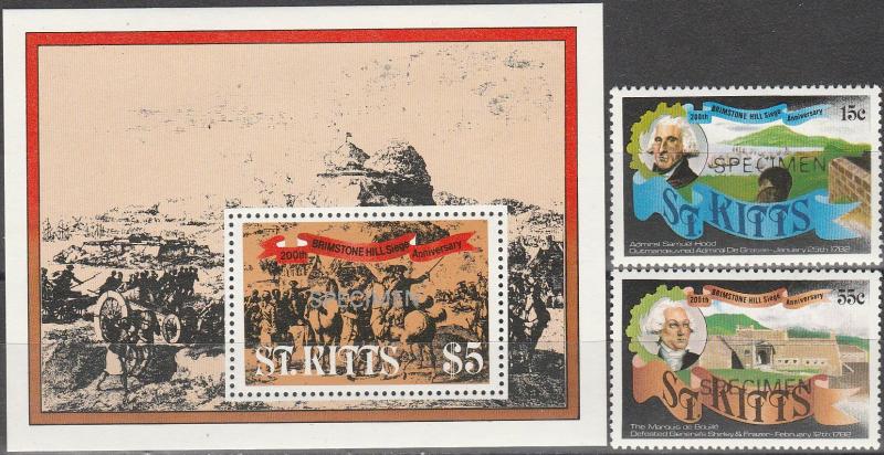 St Kitts #90-2 MNH Specimen Overprint (A14178)