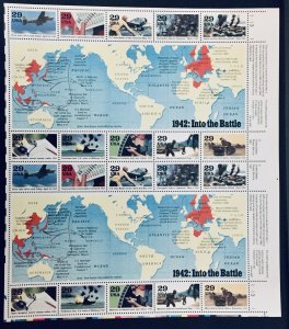 United States #2697 29¢ 1942: Into the Battle (1992). Full sheet. MNH