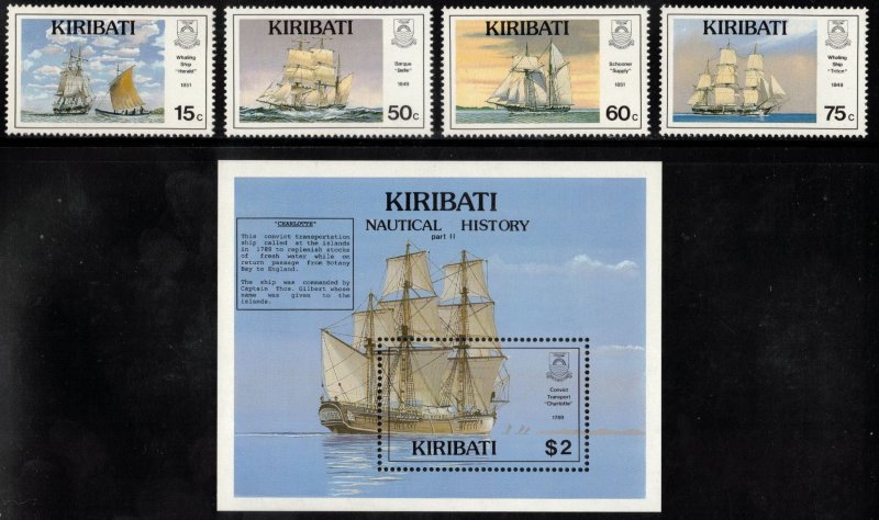 KIRIBATI 1990 Ships; Scott 557-61; MNH