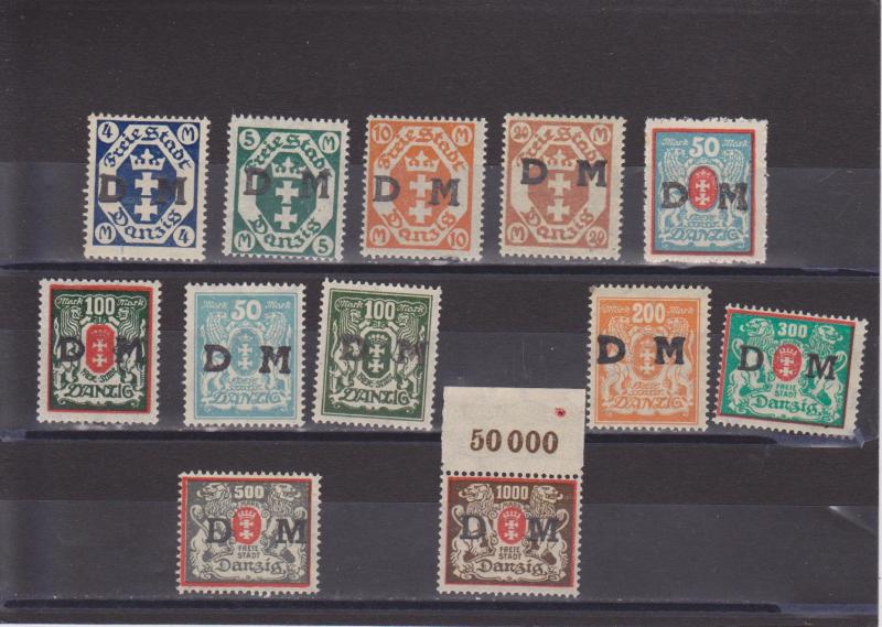 Danzig O30-O41 MNH ( O36=Mint Hinged)