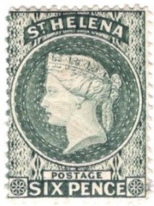 1889 St. Helena Queen Victoria 6d Bluish Grey Stanley Gibbons #-44 Scott #- 7 MH