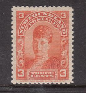 Newfoundland #83c Very Fine Never Hinged Red Orange On Thin Bluish Paper