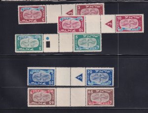 Israel Scott # 10 - 14 pairs VF OG never hinged tete beche cv $ 150 ! see pic !