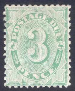 Australia 1908 3d Emer Postage Due P11x11.5 WMK 12 ScottJ26 SGD48 MLH Cat$1,150
