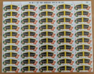 1958 USA CHRISTMAS SEALS -STAMPS FULL SHEET of 100 Stamps (Christmas Elfs)