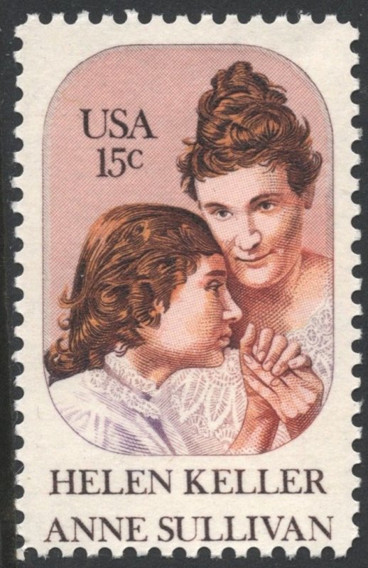 SC#1824 15¢ H. Keller/A. Sullivan Single (1980) MNH