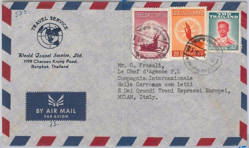 65670 - THAILAND -  POSTAL HISTORY -   COVER to ITALY  1958