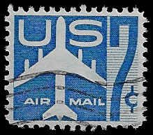 U.S. #C51 Used; 7c Silhouette of Jet Airliner (1958)