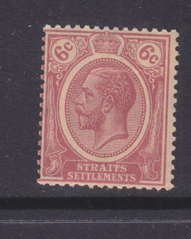 STRAITS SETTLEMENTS, 1922 KGV Script CA INVERTED, 6c. Dull Claret, mnh., toned.