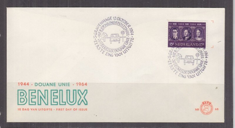 NETHERLANDS, 1964 BENELUX 15c. on First Day cover.