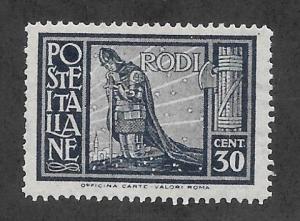 Italy Aegean Islands - Rhodes Scott 19 Mint 30c Crusader stamp 2018 CV $72.50