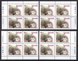 Canada 1995 Sc 1365i plate block set MNH** Coated papers perf 13.1