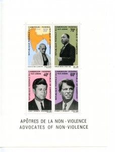 GABON SCOTT #C111/16 ADVOCATES NON-VIOLENCE JFK GANDHI ML KING SHEET MINT NH