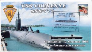 2016,  USS Cheyenne, SSN-773, 20th Anniv, Submarine, Pictorial, 16-300 