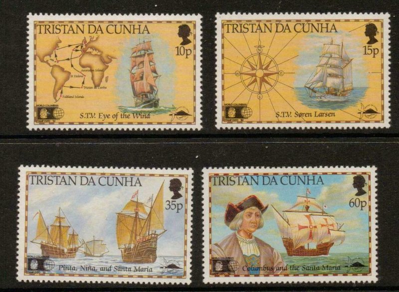 TRISTAN DA CUNHA SG522/5 1992 DISCOVERY OF AMERICA BY COLUMBUS  MNH 