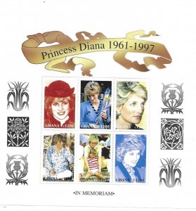 Ghana 2004-05   1997   2 sheet of 6   Lady Diana