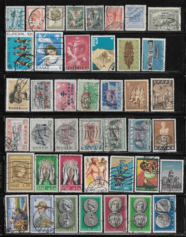 Greece Europe Packet Lot of 42 all different Stamps Country Collection used