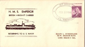 Great Britain United States 3c Alfred E. Smith 1946 W/T Office, H.M.S. 'Emper...