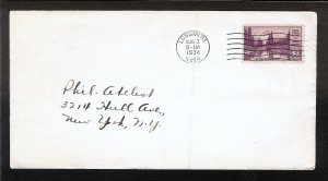 FIRST DAY COVER #742 Mt. Rainier National Parks 3c Mirror Lake Addr FDC 1934
