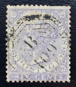 Malaya Straits Settlements MALACCA B109 Pmk QV 6c 1868 SG#13 M2167