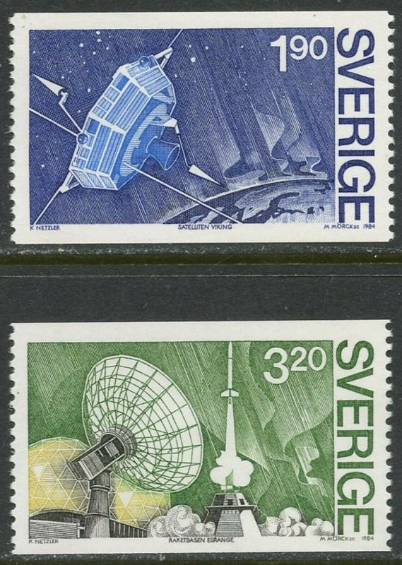 SWEDEN Sc#1514-1515 1984 Viking Satellite Complete Mint OG NH