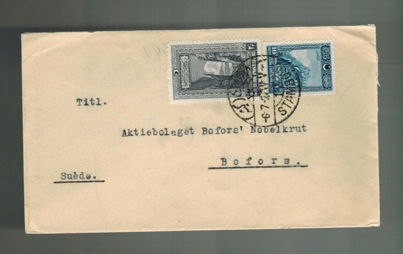 1922 istanbul Turkey  Cover to Bofors Sweden