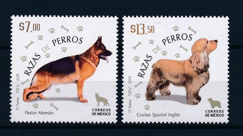 [39527] Mexico 2011 Animals Dogs German Shepherd Cocker Spaniel MNH