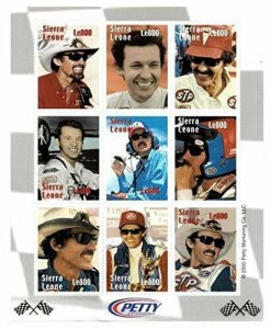 Sierra Leone 2000 - Nascar, Richard Petty - Sheet of 9v - Scott 2308 - MNH