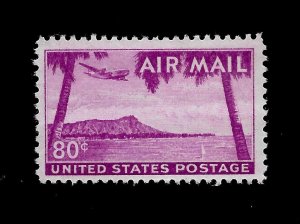 US Air Mail Sc C 46 - 80 ¢ Diamond Head Mint NH - Vivid Color - Centered - 