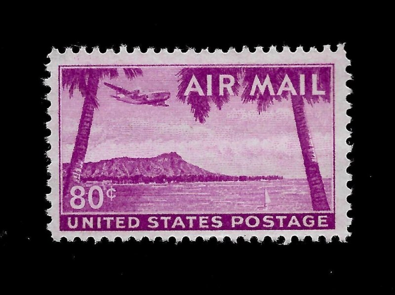 US Air Mail Sc C 46 - 80 ¢ Diamond Head Mint NH - Vivid Color - Centered - 