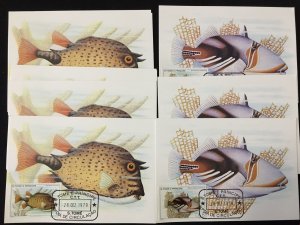 ST THOMAS E PRINCIPE 1970s/80s Fish dinosaurs Maxi Cards Used (Apx400)LA778